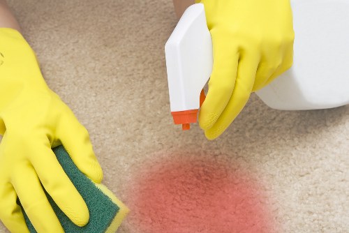 Professional cleaning team working in a London residential property