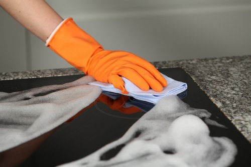Deep cleaning a sectional sofa in a London flat
