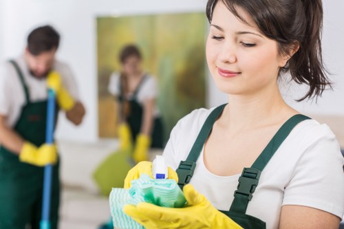 Deep cleaning equipment used on a tiled floor surface in London