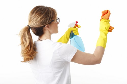 Supervisor reviewing health and safety procedures for apartment cleaning